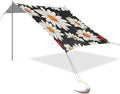 Daisy Flower Pattern Beach Tent Sun Shelter 9.2' x 10.5' Beach Canopy with 4 Sandbags 4 Stability Poles Sand Shovels - Tent Canopy for Beach Camping Fishing Picnics