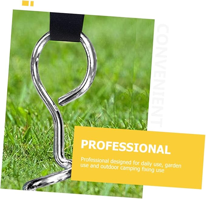 Mikikit Spiral Shaped Dog Stakes Set Heavy Duty Metal Ground Anchors for Tents Wear-Resistant Dog Tie-Outs for Camping and Outdoor Use