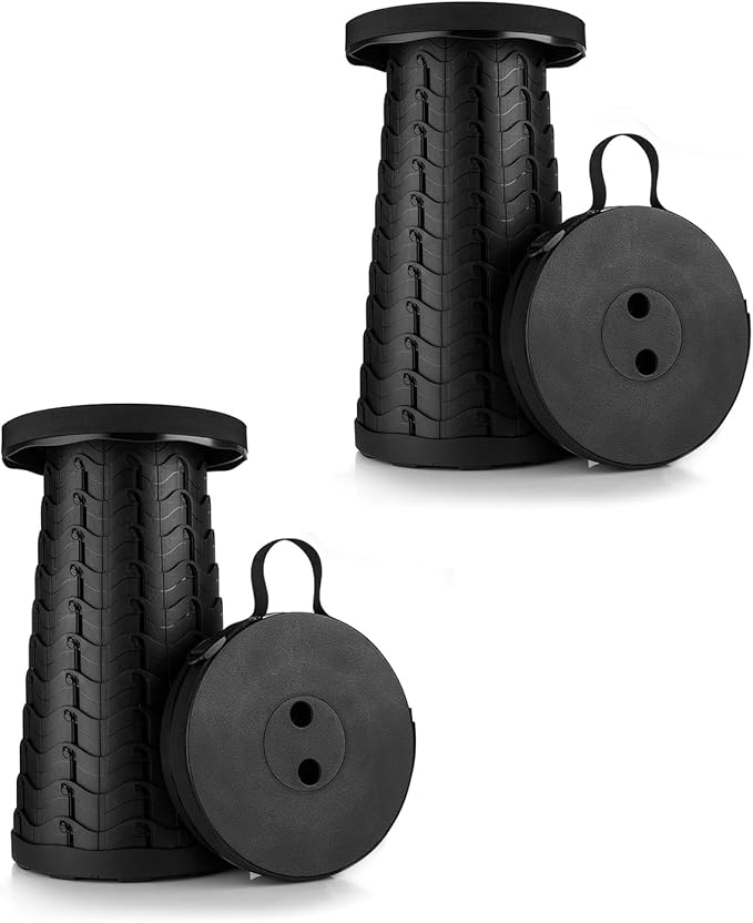 2-Pack Collapsible Stool Load Capacity 400lbs Lightweight Yet Sturdy Upgraded Portable Stool for Camping Fishing Hiking BBQ