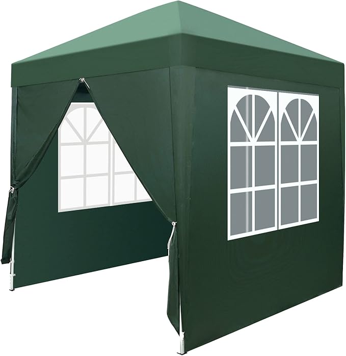 2x2m Gazebo with Sides Canopy Tent Outdoor Instant Shelter Folding Canopy Outdoor Party Tent Patio Canopy Tent Gazebo Outdoor Canopy Folding Garden Gazebo Party Tent (Green)