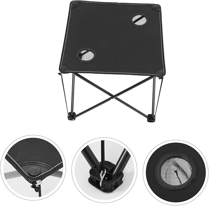 YARNOW Portable Folding Picnic Table Heavy-Duty Outdoor Camping Table Cup Holders Lightweight Design for BBQ Fishing and Beach Use Oxford