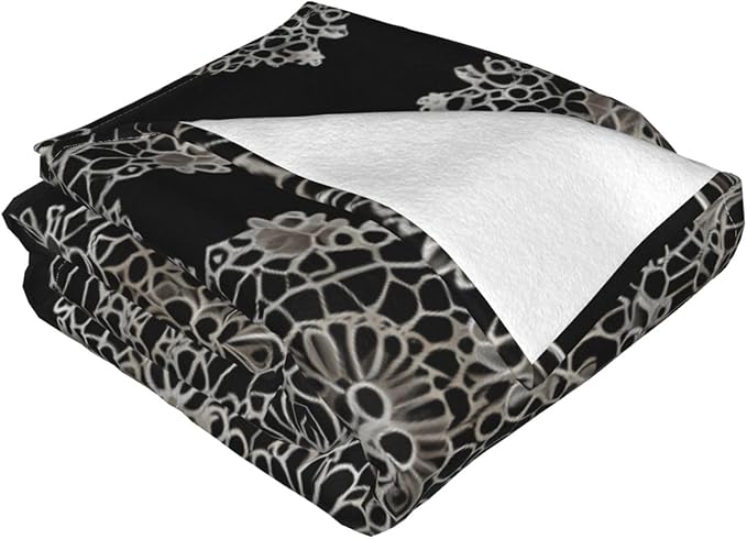 Lace Background 60x50 Printed Soft Fleece Blanket for Sofa Bed and Camping - Cozy Blanket for Travel Picnics Nighttime Use