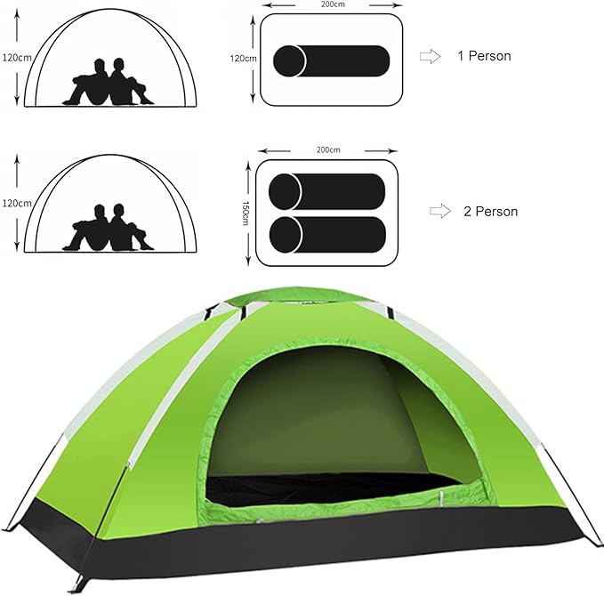 Camping Tent for One 1 to 2 Persons Lightweight Waterproof Camping Backpacking Tent with Shelters Carry Bag Backpacking Hiking Trip Hiking Gear Double Door Screen Design