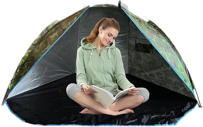 Beach Tent Sun Shelter – Fishing Tent with Nails 220x120x120cm Camping Shelter | Portable Sun Protection with Carrying Bag for Travel Hiking Festival Garden &amp Outdoor Use