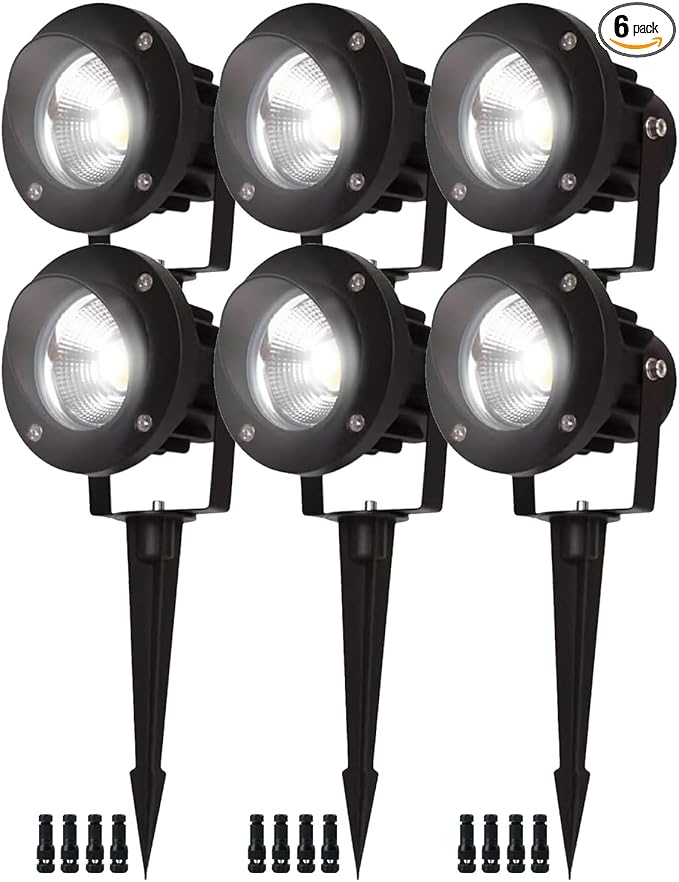 EAGLOD 20W Spot Lights Outdoor 5000K Daylight White Flag Pole Light 12V~24V AC/DC LED Landscape Spotlights Waterproof Low Voltage Landscape Lighting Outdoor (Black 20W Daylight(5000K))