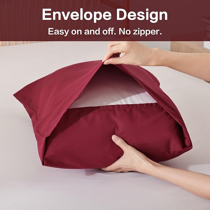ROSGONIA Full Size Comforter Sets for Girls Boys Kids Dark Red 3pcs Comforter Full Size (1 Comforter &amp 2 Pillowcases) Lightweight Dorm Bedding Sets