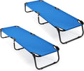 Tangkula Set of 2 Folding Camping Cot Portable Camping Bed with Steel Frame Elevated Travel Military Portable Cots Bed for Adults Kids Indoor Outdoor Foldable Sleeping Cot for Nap Beach Hiking