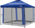 Canopy Universal Mosquito Netting Tent Converts 10'x10' Canopy Gazebo into Camping Inner Tent Screen House with Full PE Floors for Patio Outdoor Garden（TOP &amp Frame NOT Included） Navy Blue