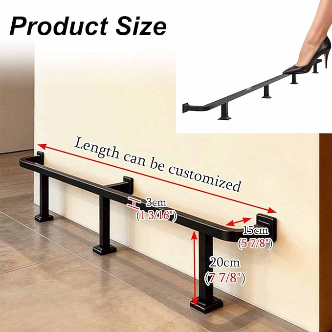 Pub Bar Foot Railing 3 4 5 6 7 ft Square Tube Footrest Rack for Under Counter Stainless Steel Pipe Foot Rest Complete Handrail Shelf Rails(Gold7ft/213cm)