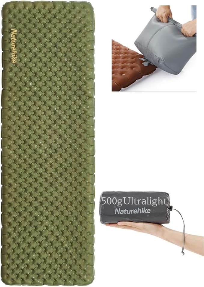 Naturehike Camping Mattress R-Value 5.8/3.5 Camp Bed Adults Camp Cot Folding Beds Sleeping Mat Pad Single Adults Foldable 0.88LB/500G Light Hiking[SGS Certified] 6975641888475-