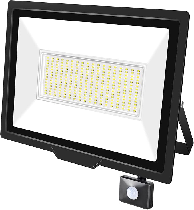 200W Motion Sensor Flood Light Outdoor 20000 LM Outdoor LED Spotlight IP66 Waterproof 6000K Daylight Security Lights for Garden Garage Yard Sports Ground 110V