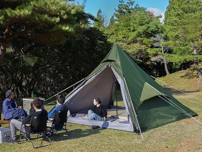 DOD RX Pyramid Tent for Camping - Durable All Season Teepee Tent for Adults Outdoor Camping - 6 Person Tipi Pyramid-Shaped Camping Tent - Quick Easy Setup - Large