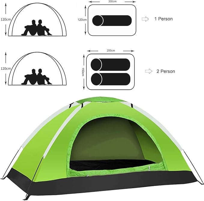 1-2 Person Ultralight Single-Layer Camping Tent – Anti-UV Portable Tent for Hiking Backpacking &amp Fishing Trips