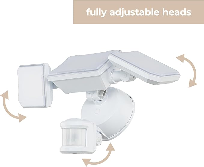 Guardian Smart Flood and Security Wall Light with 3 Lights 3400 Lumens 30 Watts and Programmable Motion and Photo Sensor in White Works with Android or iOS