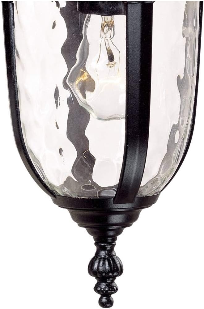 John Timberland Bellagio European Outdoor Wall Light Fixture Black Aluminum Metal 16.5 Clear Hammered Glass Decor for Exterior House Porch Patio Outside Deck Garage Yard Front Door Garden Home