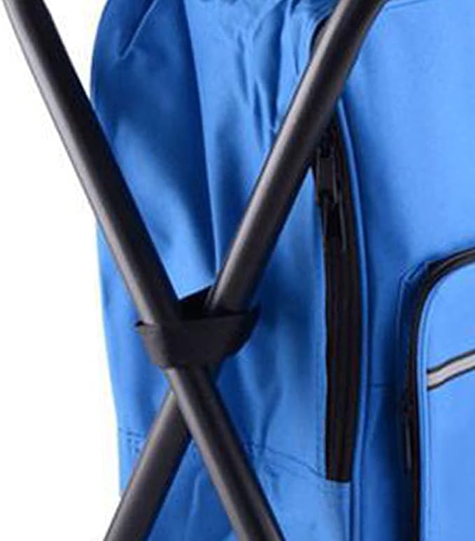 Folding Camping Chair Stool Backpack with Cooler Insulated Picnic Bag Backpack Cooler Chair Foldable Camping Fishing Stool for Travel Beach Hiking Picnic ﻿ (Blue)