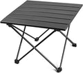 Topyond Portable Folding Table Aluminum Alloy Camping Table with Front Pocket Design Stable Support Frame Lightweight Table for Outdoor Picnics and Travel (S with Storage Bag)