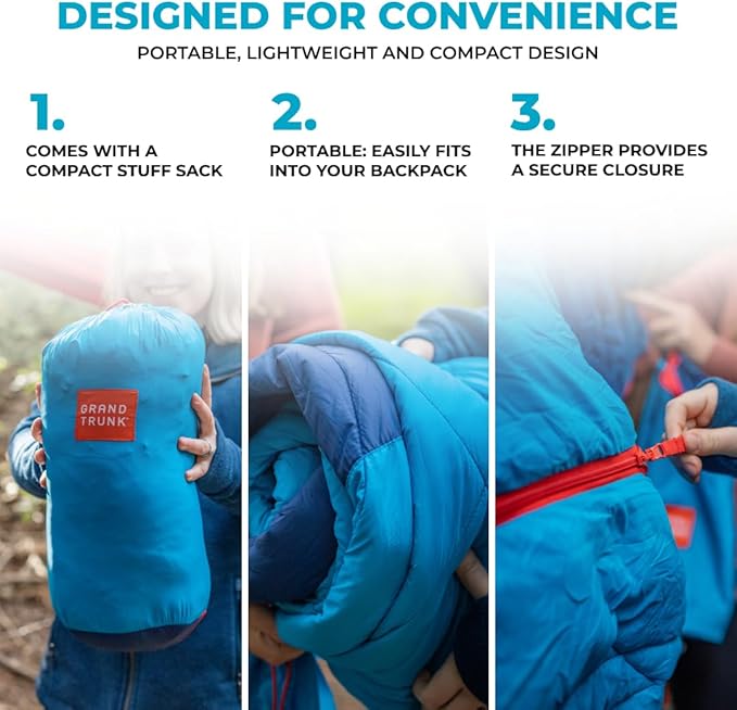 Grand Trunk 360° ThermaQuilt 3-in-1 Hammock Underquilt | Converts to Sleeping Bag or Blanket | 40°F Rated Lightweight Insulated Camping Quilt | Blue/Navy