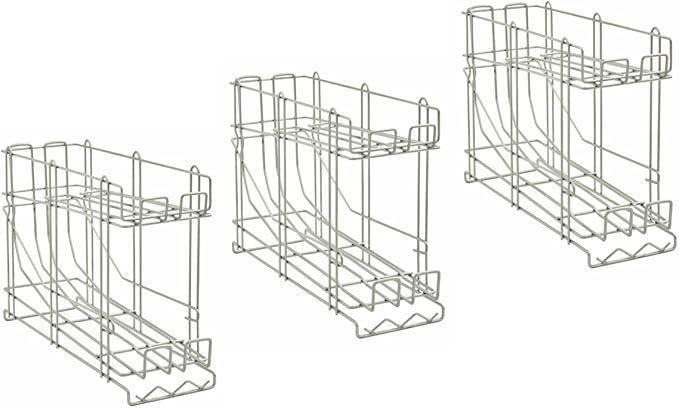Commercial Wire Can Rack 3-Pack Holds (12) #5 Cans or (8) #10 Cans FIFO Design Durable Metal Can Rack for Restaurants (28W-671)