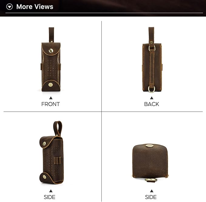3 Slots Golfs Balled Storage Bag Leather Golfs Balled Bag with Tees Holder Practical Golfs Balled Container for Golfers
