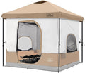 KAMPKEEPER 6 Person Camping Tent 10x10 Pop Up Canopy Tent with Camping Inner Tent Converts 10'x10' Straight Leg Canopy into Camping Tent–Fully Vented Roof(Canopy &amp Frame Included)
