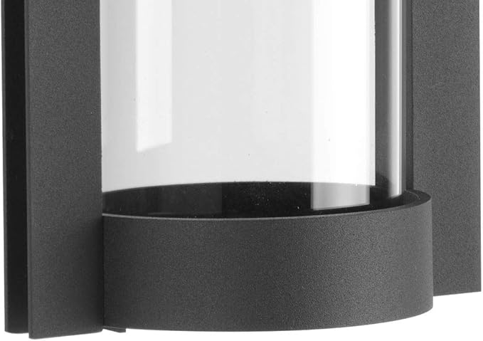 Progress Lighting Z-1030 LED Collection 1-Light Clear Glass Modern Outdoor Medium Wall Lantern Light Textured Black 20.00x5.13x5.13