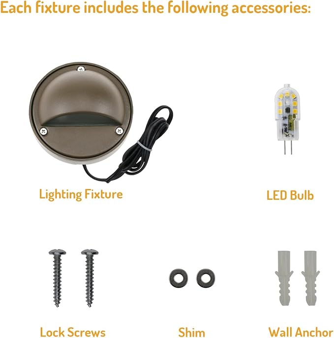 Lumina Lighting® 2W LED Deck Lights (2 Pack) | Low Voltage Landscape Lighting Waterproof - 12V 3000K Outdoor Patio Step Deck Lighting | Replaceable G4 LED Bulb Included (Bronze)