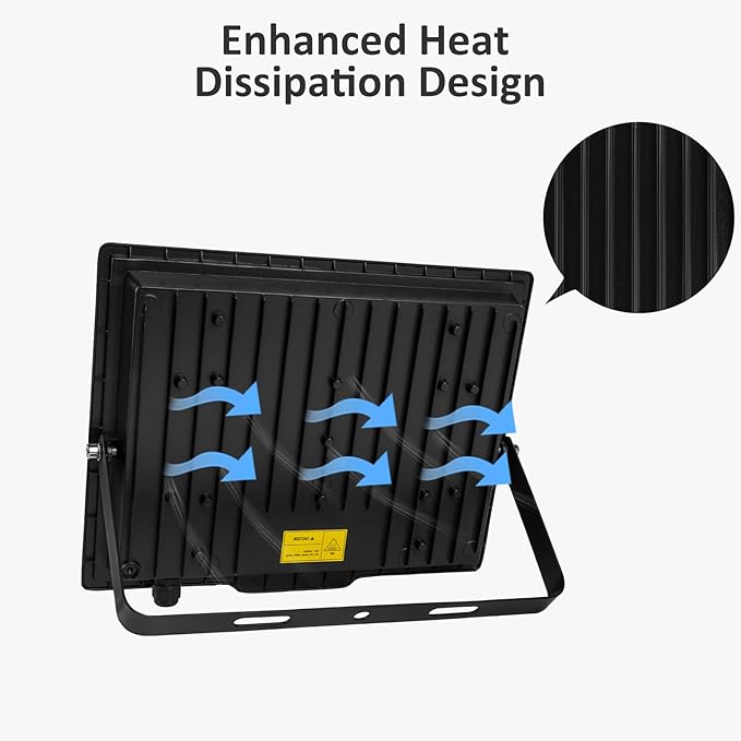 Flood Lights Outdoor24000LM Bright Work Light Plug in6500K Daylight White LED Flood Light Outdoor IP66 Waterproof Exterior Floodlight for Yard Garage Stadium 2 Pack (200W)