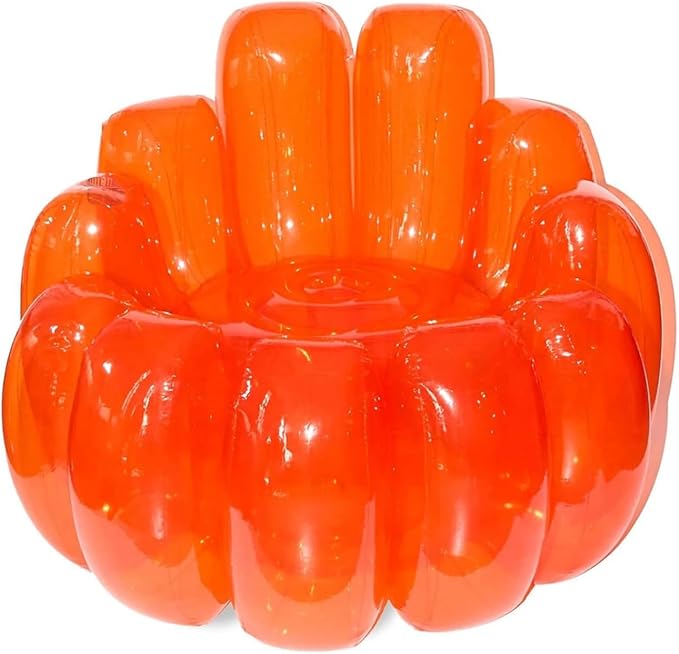Jelly Inflatable ChairJelly Chair Collection Inflatable Jello Blow Up for Indoor Outdoor Camping Party Beach Hiking Yard (Orange)
