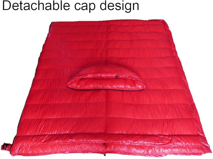 Filling 800g White Goose Down Winter Sleeping Bag Envelope Sleeping Bag with Removable Cap(Blue)