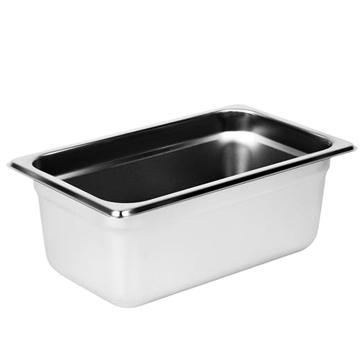 FSE Steam Table Pan Set 1/4 Size 4 Deep Anti-Jam 24 Gauge 18/8 Stainless Steel NSF Dishwasher Safe (Set of 12)