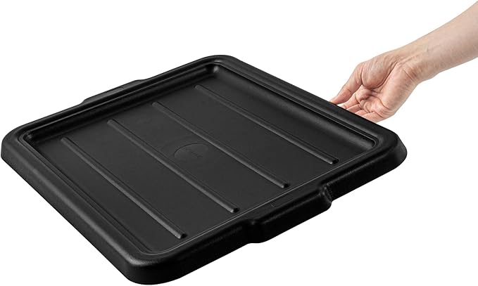 Restaurantware-LID ONLY: RW Clean 23.2 Inch x 16.9 Inch Bus Tub Lid 1 Snap-On Lid For Bus Box - With Handles Black Plastic Restaurant Tub Lid Bus Tub Sold Separately