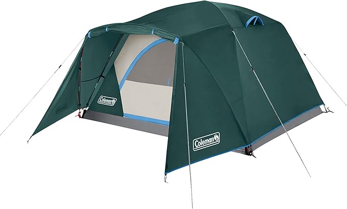 Coleman Skydome Tent with Full-Fly Weather Vestibule Weatherproof 4/6 Person Tent Sets Up in 5 Minutes &amp Protects from Water 20% More Headroom Than Traditional Shelters