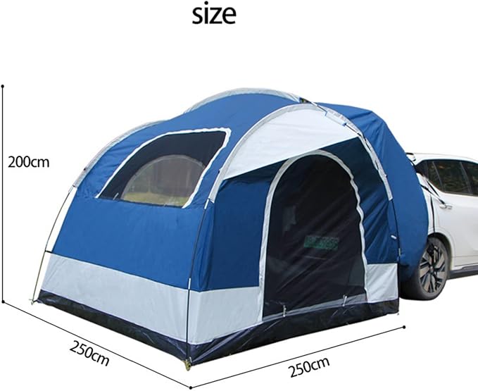 SUV Camping Tent Up to 4 Person Waterproof 210D Oxford Tailgate Shade Awning Tent Camping Outdoor Travel Preferred 98.43x98.43x78.74inch Blue