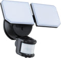 Guardian Flood and Security Wall Light with 2 Lights 2250 Lumens 20 Watts and Programmable Motion and Photo Sensor in Black
