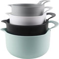 COOK WITH COLOR Nesting Plastic Mixing Bowl Set with Pour Spouts and Handles Mint 4 Piece Non-Slip