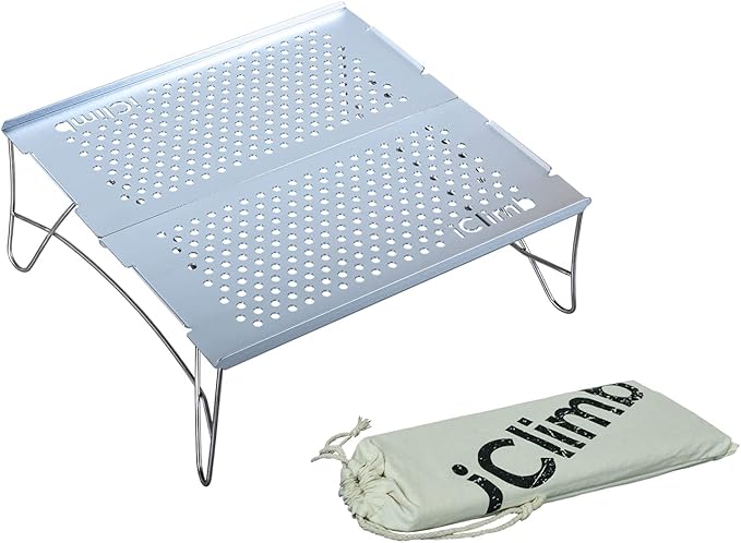 iClimb 1 Air Sleeping Pad and 1 Solo Mini Folding Table Ultralight Compact for Adults Outdoor Camping Backpacking Hiking