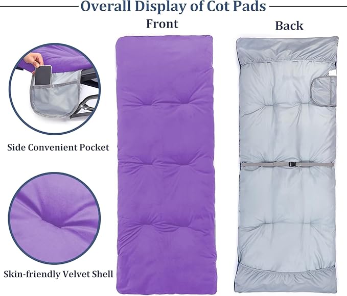 Gehannah Thick Camping Sleeping Pad Soft Comfortable Microfiber Camping Cot Pads for Adults Lightweight Foldable Sleeping mats for Traveling Hiking Backpacking Traveling