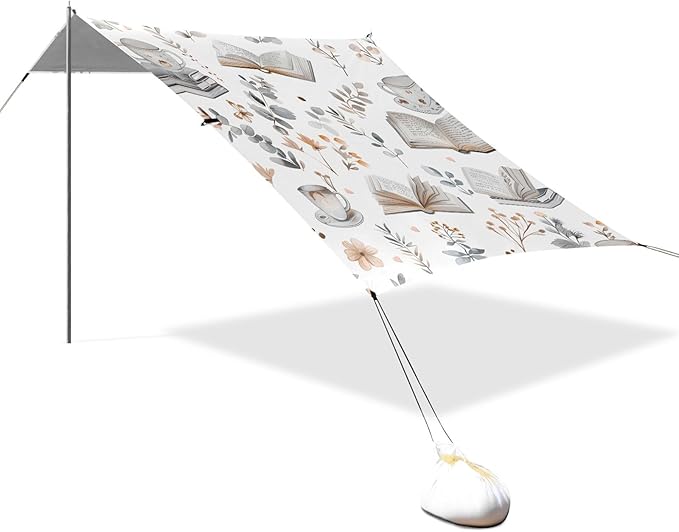 Books and Cute Cozy Things Wallpaper No Color Simple Camping Sun Shelter Beach Tent Portable Beach Sun Shade Outdoor Canopy for Camping Trips Fishing Picnic