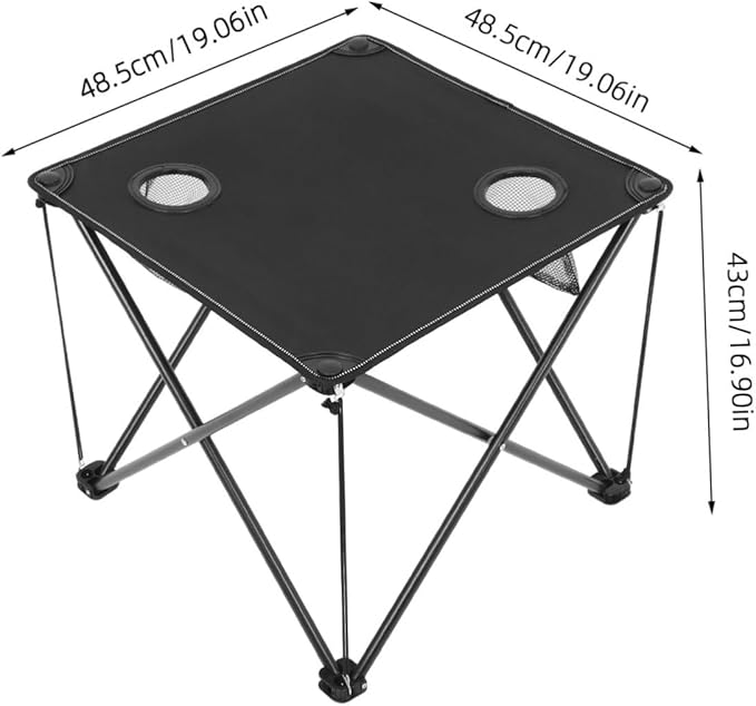 YARNOW Portable Folding Picnic Table Heavy-Duty Outdoor Camping Table Cup Holders Lightweight Design for BBQ Fishing and Beach Use Oxford