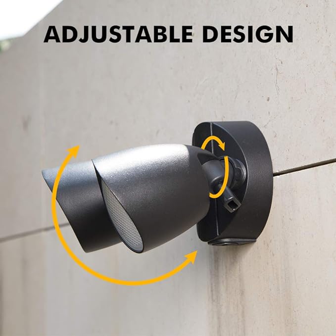 LUTEC 6222B-D2D 3500 Lumen 32 Watt Dusk to Dawn Dual-Head Flood Light Outdoor Waterproof Exterior Security Floodlight Light Full Metal Design for Patio Garden Yard-Black