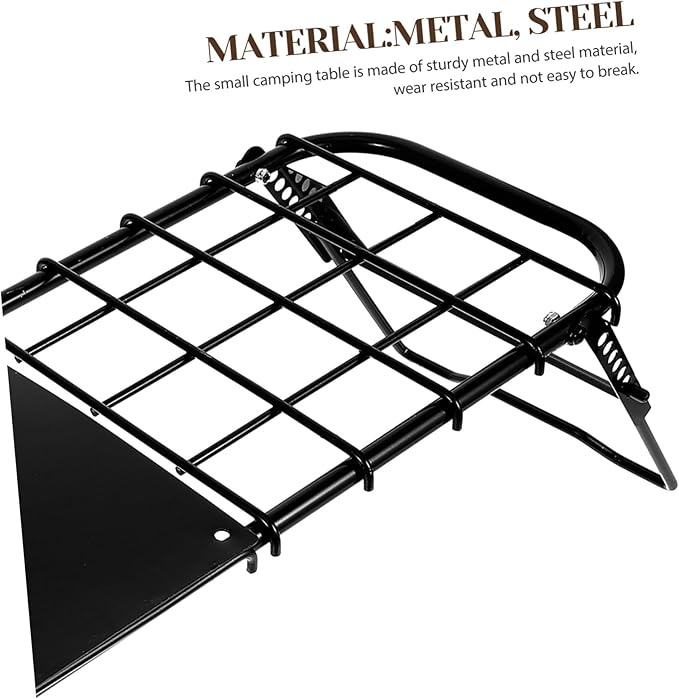 Hemoton Portable Folding Camping Table Metal Grill Table Outdoor Picnic for Patio BBQ Folding Camping Furniture