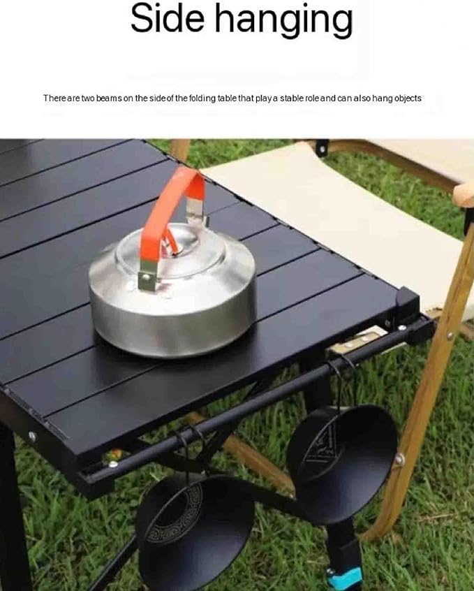 Outdoor Aluminum Alloy Egg Roll Folding Table Camping Picnic Table Mobile Kitchen Table with Storage BagOutdoor Cooking Station