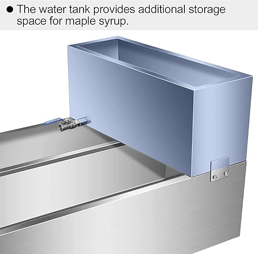Maple Syrup Evaporator Pan Stainless Steel Syrup Evaporator with Valve and Thermometer and Feed Pan Heavy Duty Maple Syrup Boiling Pan 36x24x18.9 Inch