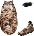 Cat Sleeping Bag - 2026 New Large Cat Shaped Plush Sleeping Bag for Adults Adult-Size Wearable Washable Warm Blanket for Camping and Home Lounging