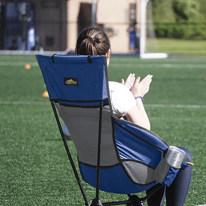 Cascade Mountain Tech - Cascade Ultralight High Back Camping Chair with Carry Bag for Outdoor Beach for Sports Events