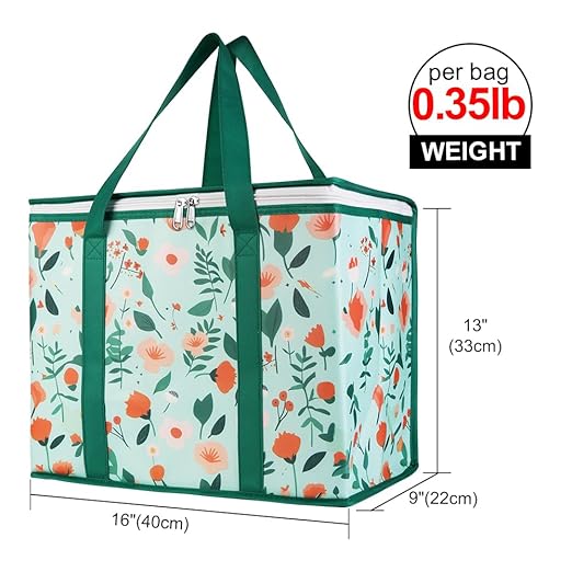 Bodaon 4-Pack Cooler Insulated Food Delivery Bag X-Large Bags for Grocery/Catering/Shopping Rideshare Delivery Bag Thermal Hot Pizza Large Cold and Frozen XL Tote Flower