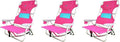 Ostrich Outdoor Beach Ladies Comfort On-Your-Back Adjustable &amp Portable Beach Chair with Backpack Straps and Cup Holder Pink (3 Pack)
