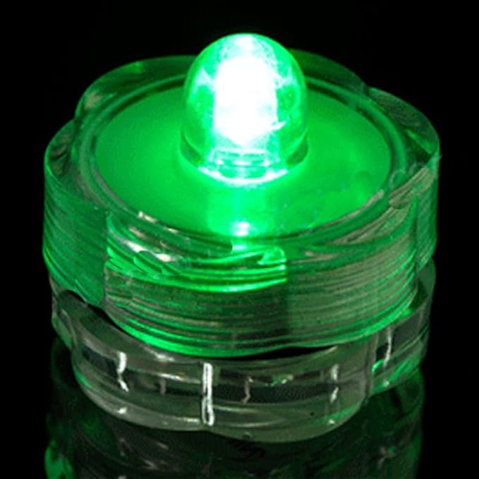 Bright LED Floral Tea Light Submersible Lights for Party Wedding (Green 60 Pack)