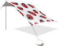 Lady Bug Pattern Beach Tent Sun Shelter 9.2' x 10.5' Beach Canopy with 4 Sandbags 4 Stability Poles Sand Shovels - Tent Canopy for Beach Camping Fishing Picnics